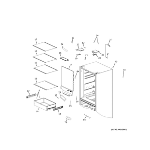 Fresh Food Section 1 Diagram and Parts List for QJS15HYRCFS  Haier Refrigerator