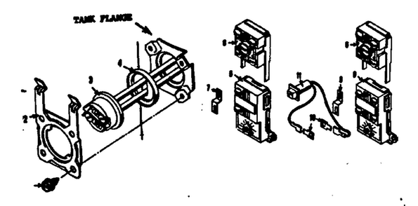 Tank Flange Diagram and Parts List for 18332420  Kenmore Water Heater