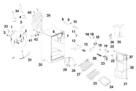 Cabinet Parts Diagram and Parts List for 18392779  Kenmore Refrigerator