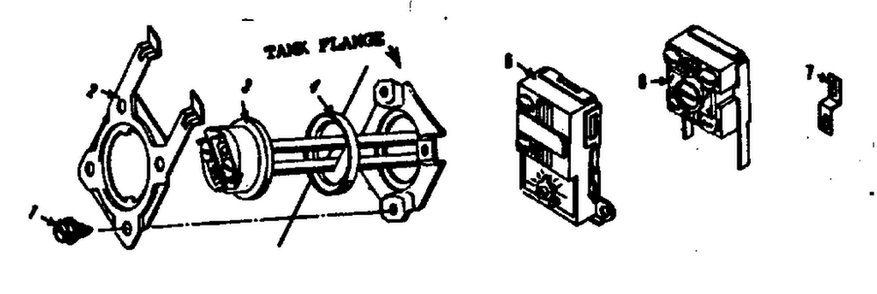 Tank Flange Diagram and Parts List for 18332230  Kenmore Water Heater