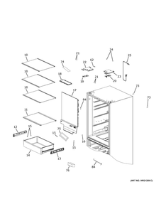 Fresh Food Section Diagram and Parts List for QJS15HYRBFS  Haier Refrigerator