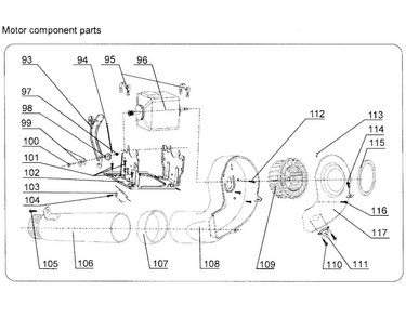 Motor Assy Diagram and Parts List for HLTD500AGW  Haier Dryer