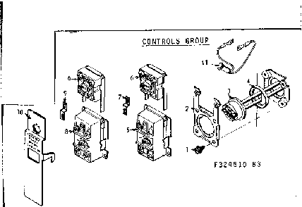 Controls Group Diagram and Parts List for 183324810  Kenmore Water Heater