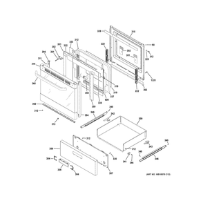 Door & Drawer Parts Diagram and Parts List for QAS740RM4SS  Haier Range