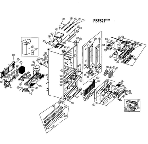 Cabinet Diagram and Parts List for PBFS21EDAE  Haier Refrigerator
