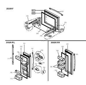 Doors Diagram and Parts List for HRF24E3APS  Haier Refrigerator