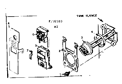 Tank Flange Diagram and Parts List for 18332310  Kenmore Water Heater
