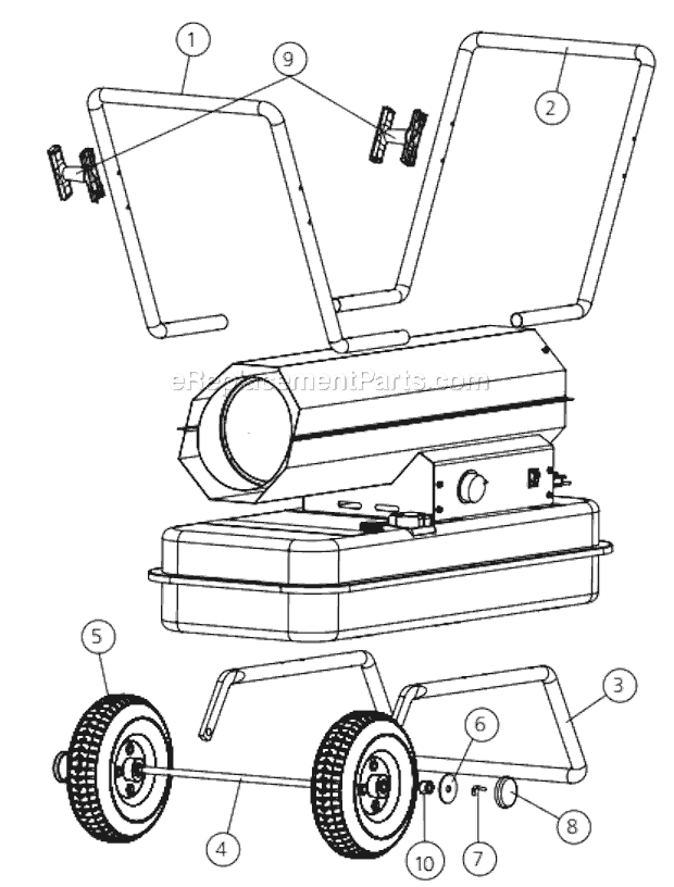 Page B Diagram and Parts List for HS210KT  Heatstar Heater