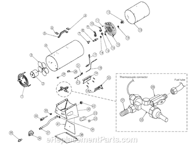 Page A Diagram and Parts List for HS55FAV  Heatstar Construction Heater