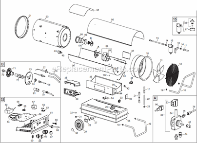 Page A Diagram and Parts List for HS6000DF  Heatstar Construction Heater