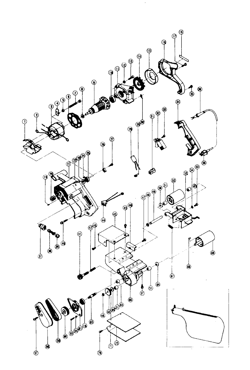 Page 1 Diagram and Parts List for SB8TA  Hitachi Planer Jointer