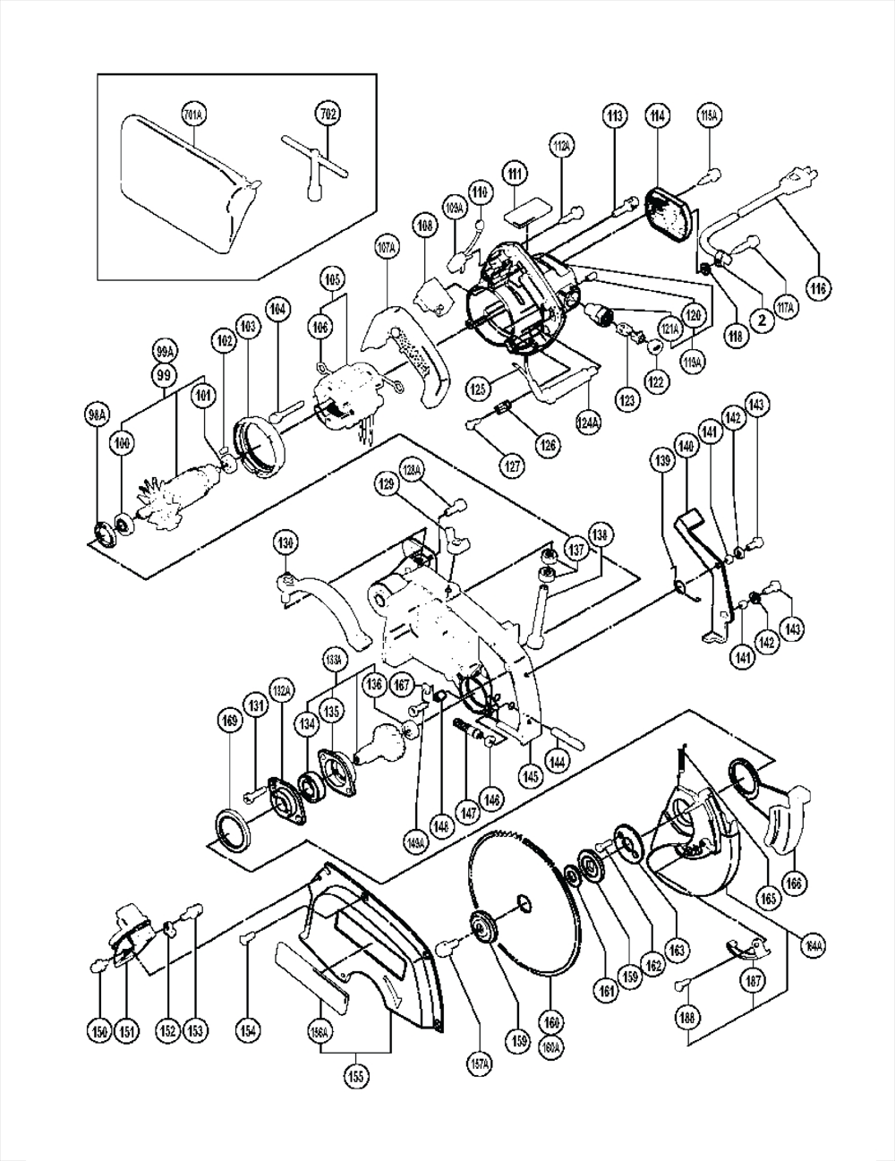 Page 3 Diagram and Parts List for C8FS  Hitachi Saw
