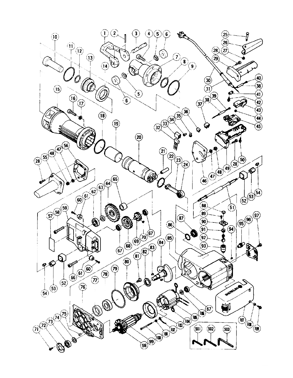 Page 1 Diagram and Parts List for H90SEKIT4  Hitachi Demolition Hammer