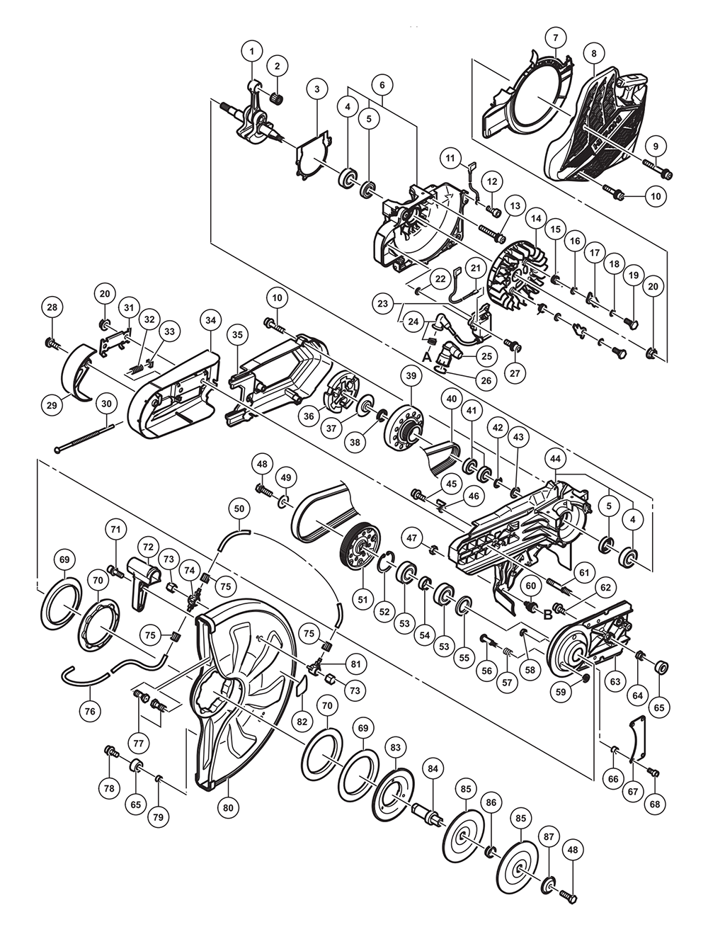 Page 1 Diagram and Parts List for CM75EBP  Hitachi Saw