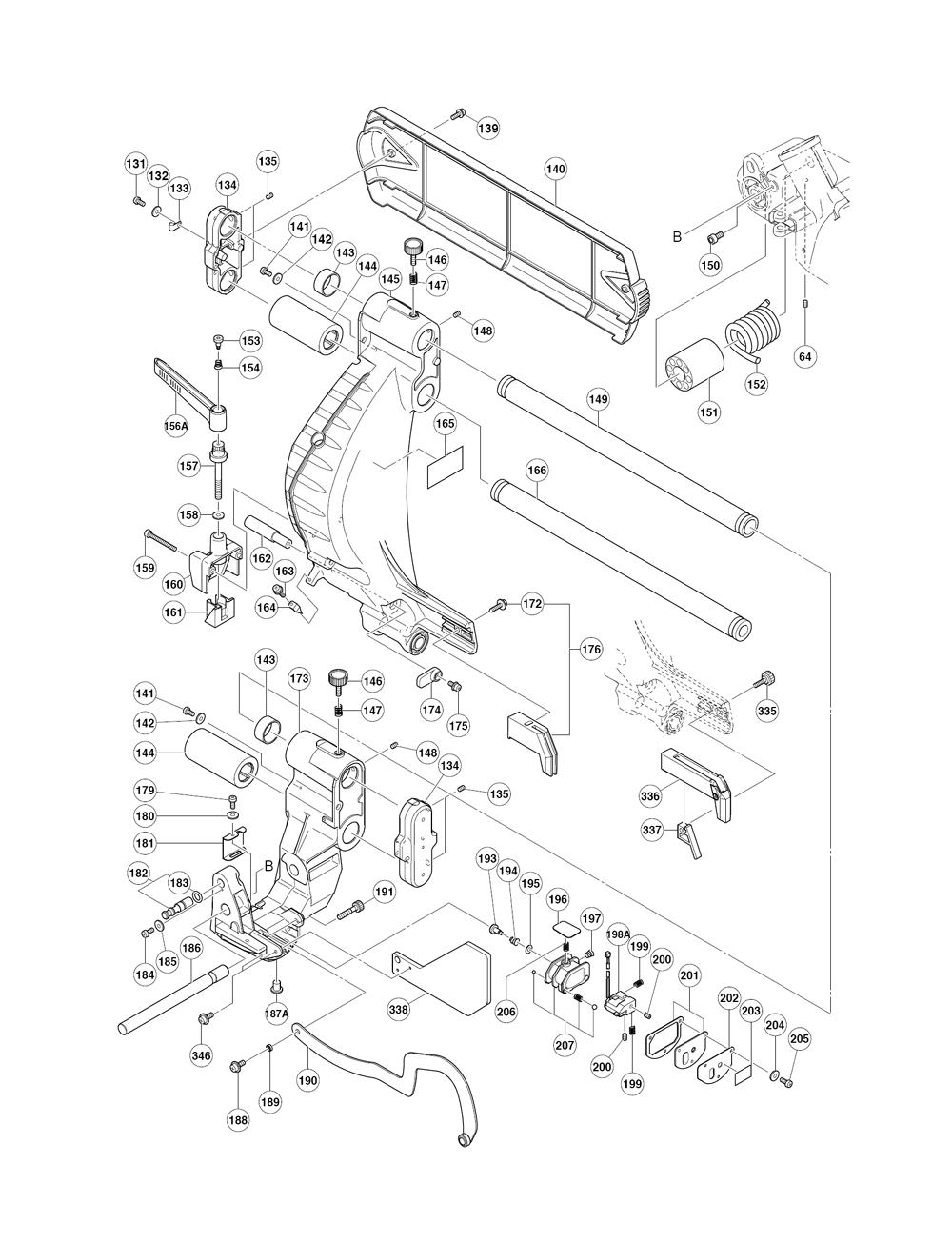 Page 2 Diagram and Parts List for C12RSHE2  Hitachi Saw