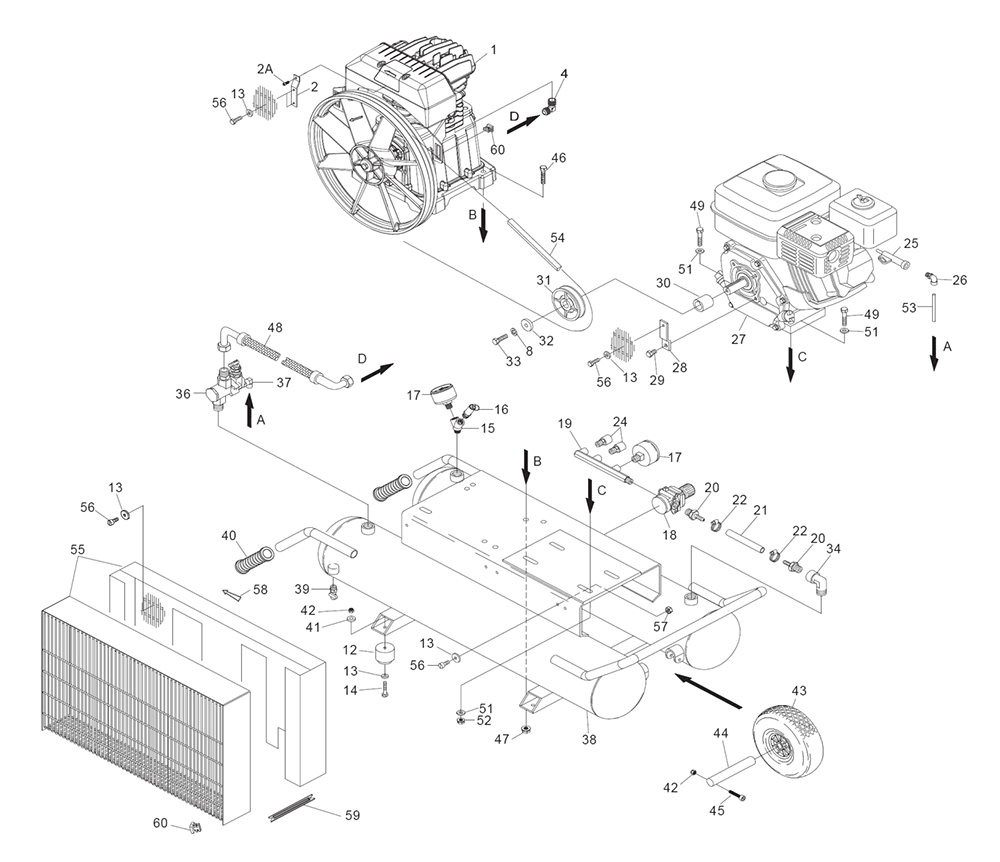 Page 2 Diagram and Parts List for EC2610E  Hitachi Compressor