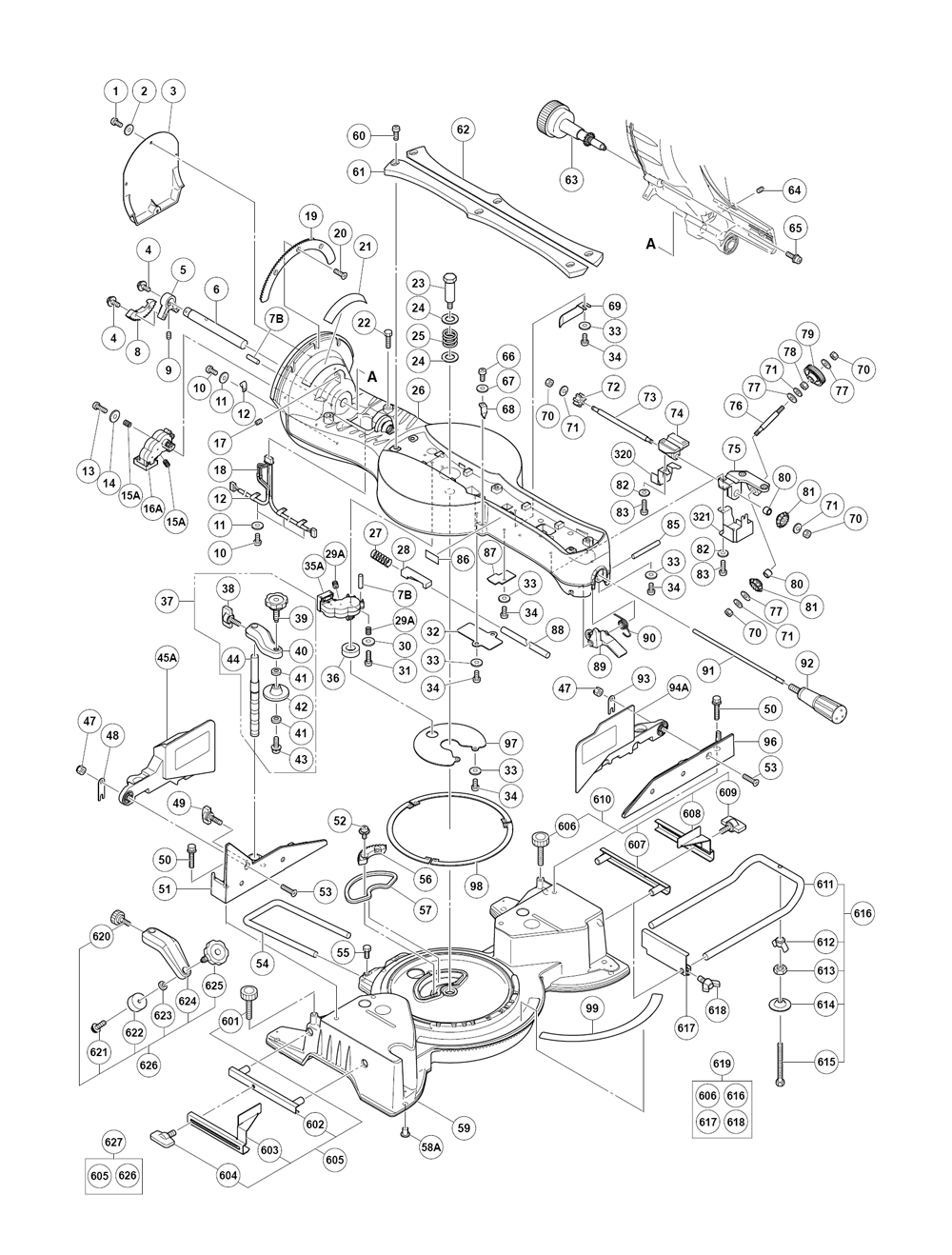 Page 2 Diagram and Parts List for C12LSHE2  Hitachi Saw