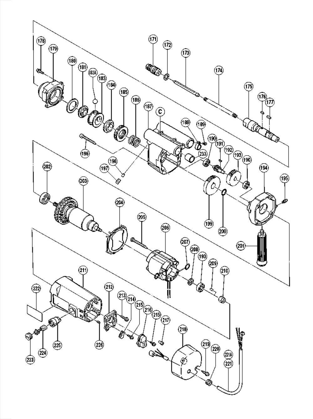 Page 1 Diagram and Parts List for BM25Y  Hitachi Drill Press