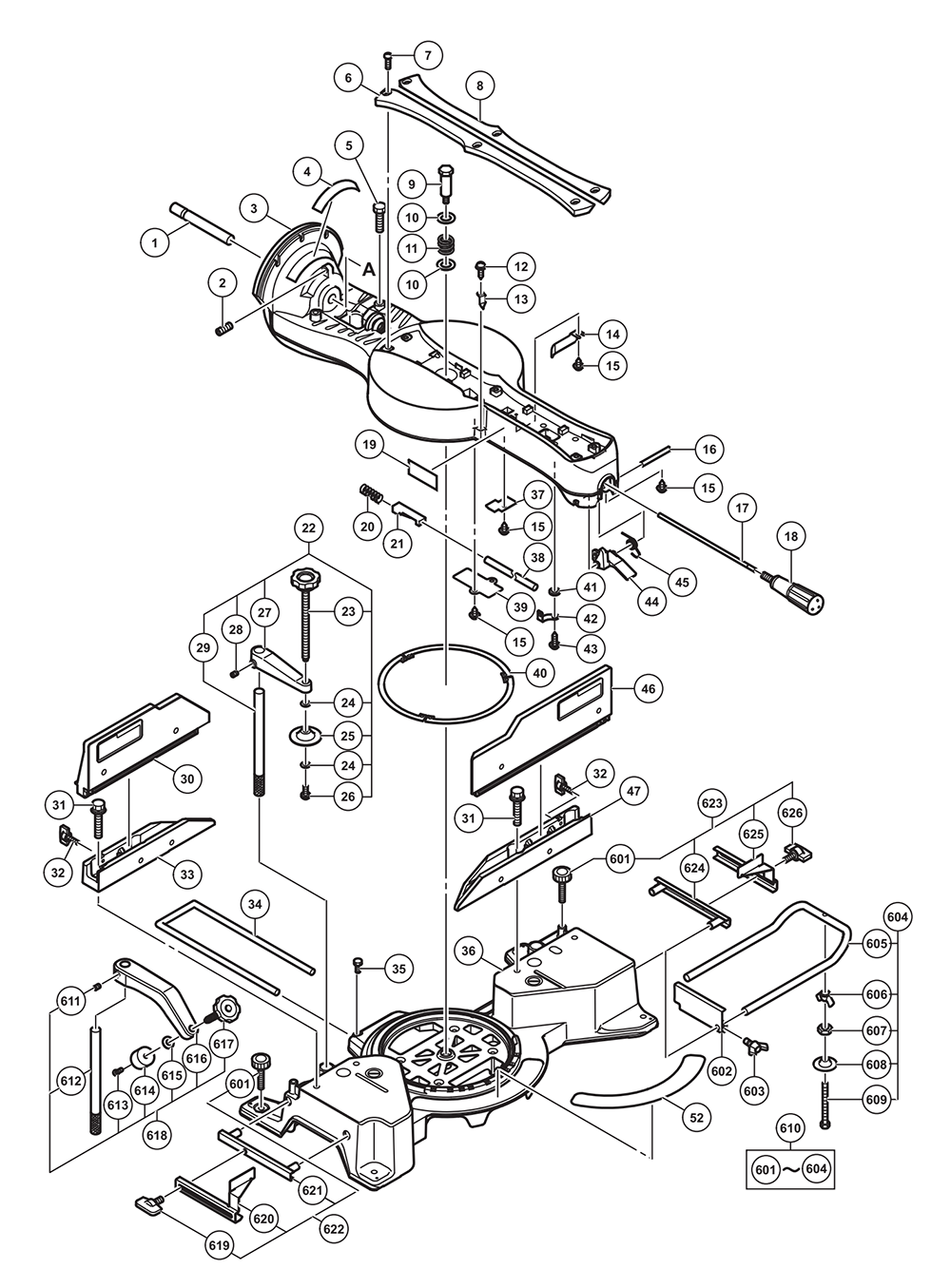 Page 1 Diagram and Parts List for C12RSH2  Hitachi Saw