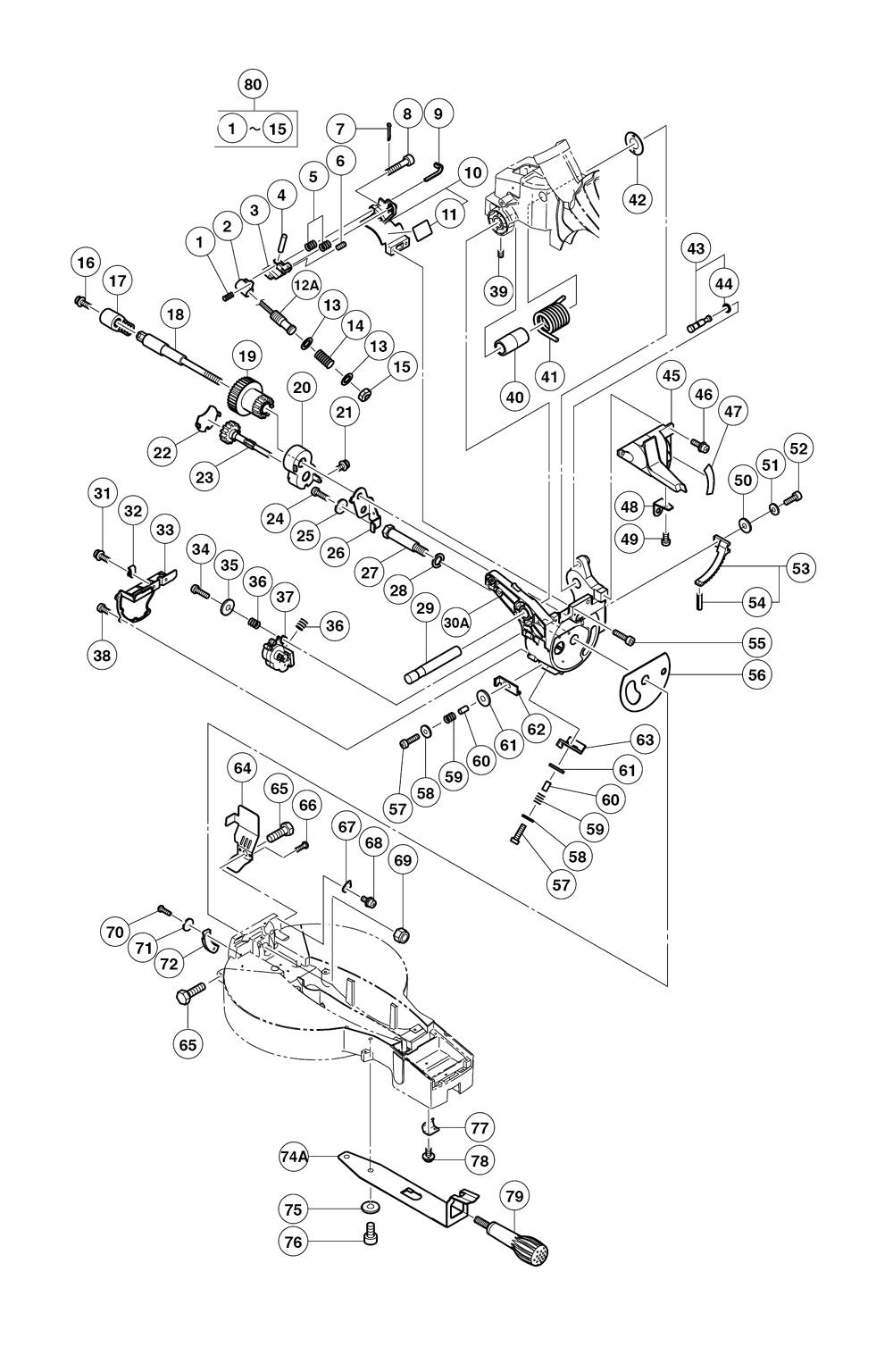 Page 1 Diagram and Parts List for C12LCHE2  Hitachi Hammer Drill