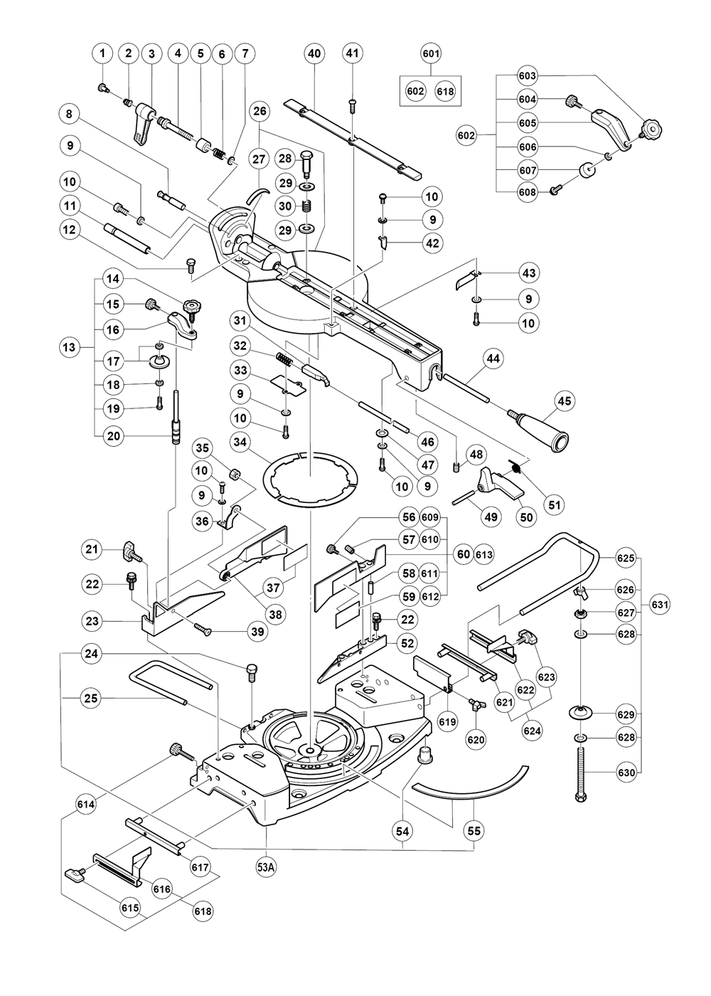 Page 3 Diagram and Parts List for C10FSBE2  Hitachi Saw
