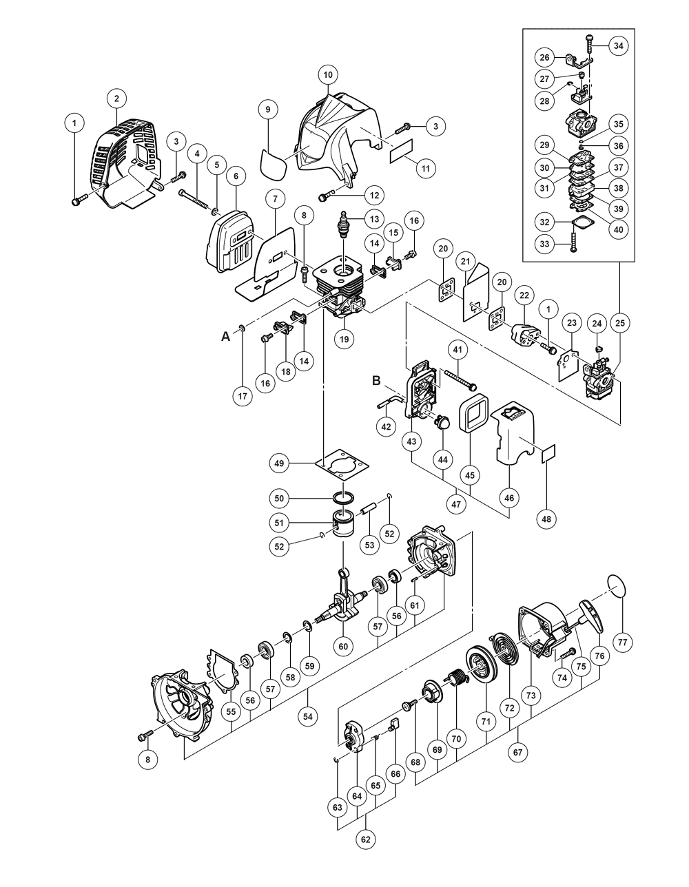 Page 1 Diagram and Parts List for CG24EASPSL  Hitachi Trimmer