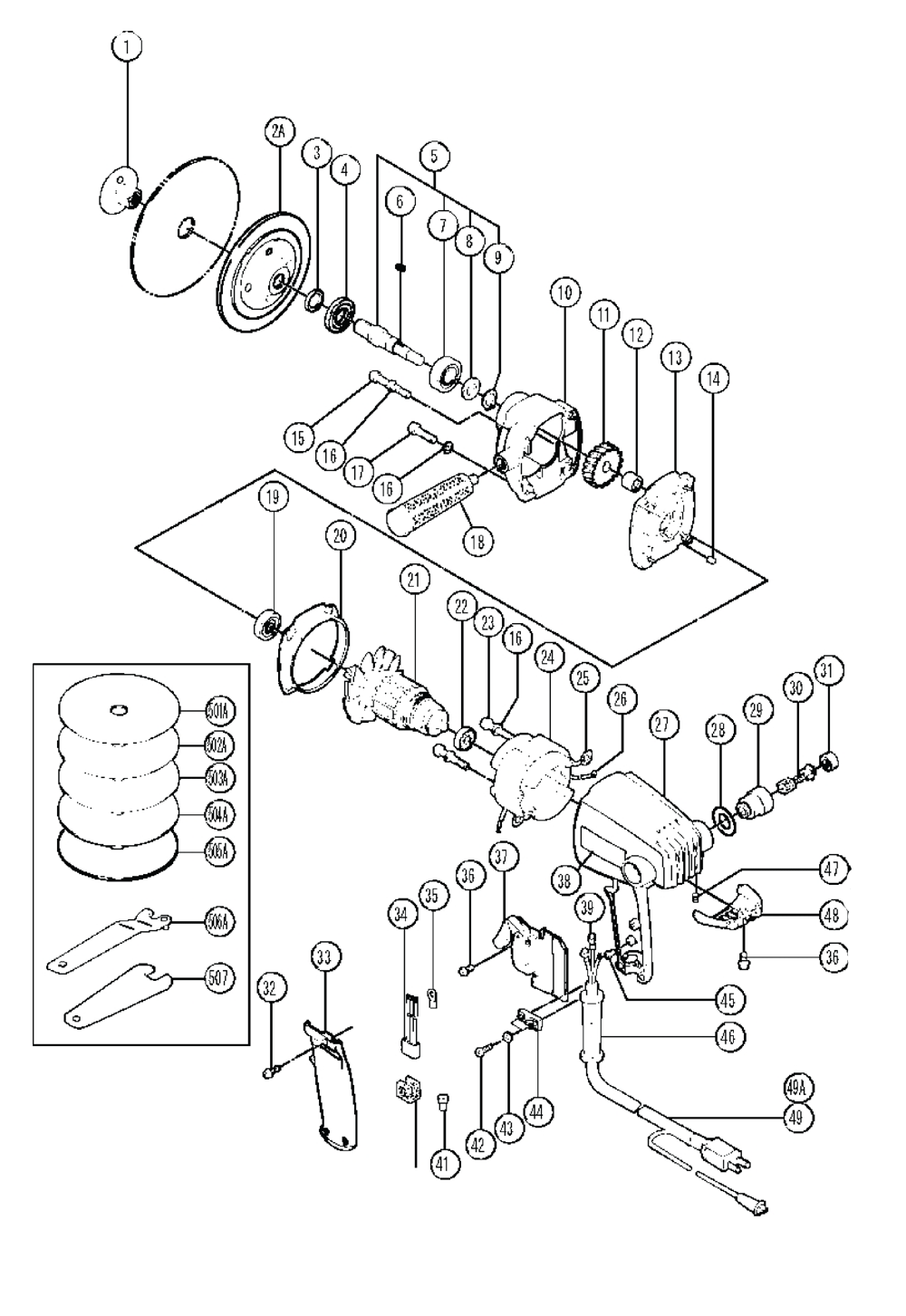 Page 1 Diagram and Parts List for S15  Hitachi Sander Polisher