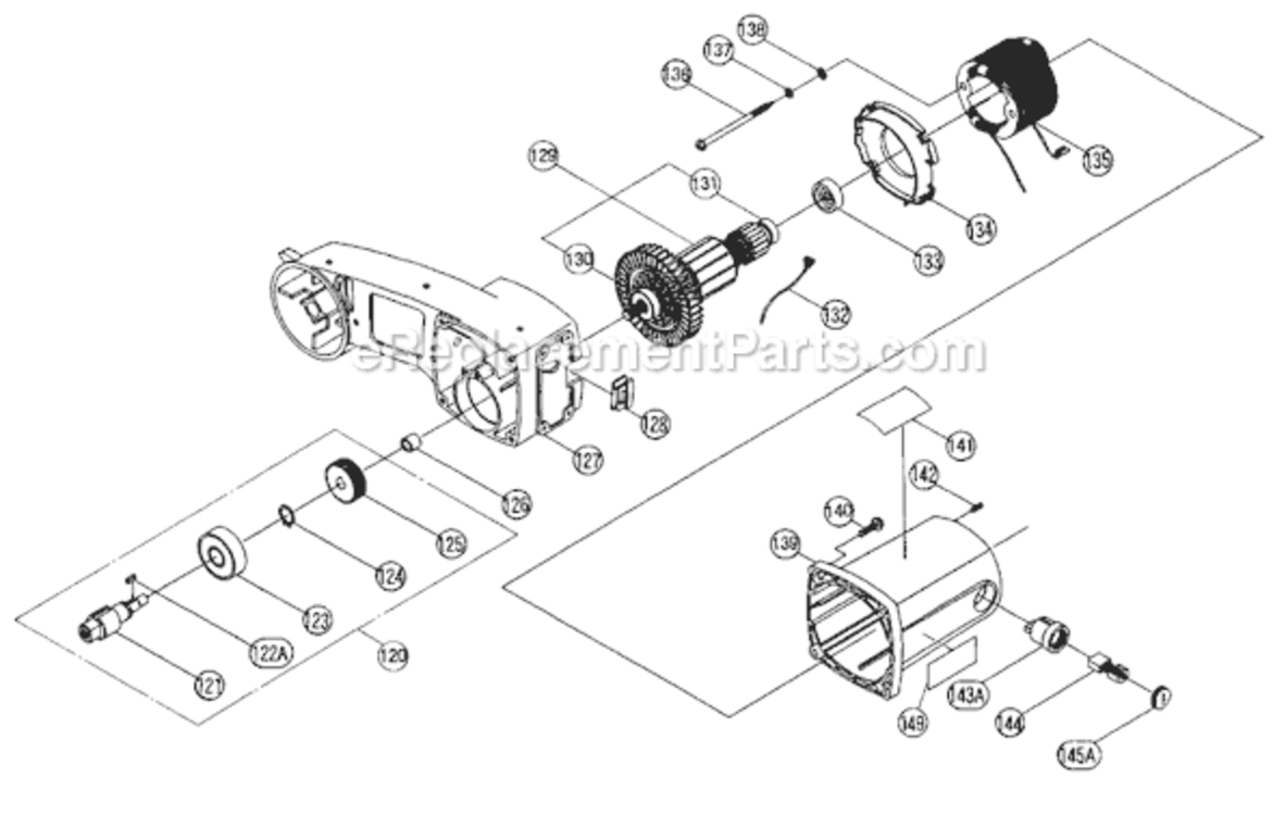 Page B Diagram and Parts List for C10FCA  Hitachi Miter Saw