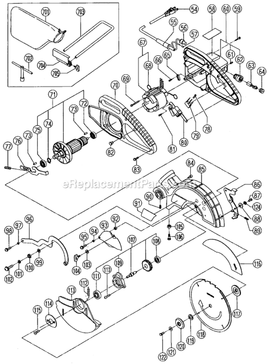 Page B Diagram and Parts List for C10FCB  Hitachi Miter Saw