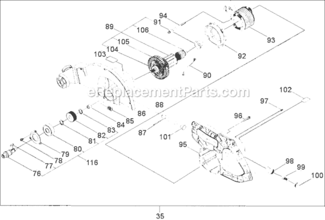 Page B Diagram and Parts List for C10FM  Hitachi Miter Saw