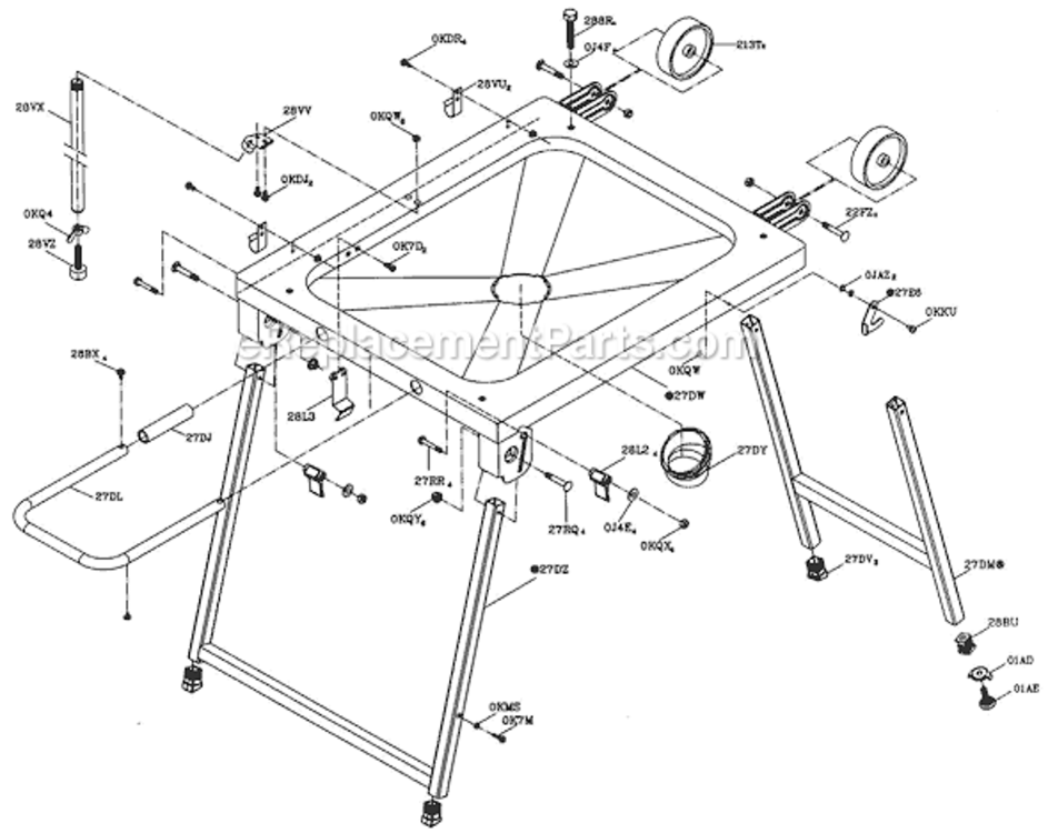 Page C Diagram and Parts List for C10FR  Hitachi Table Saw