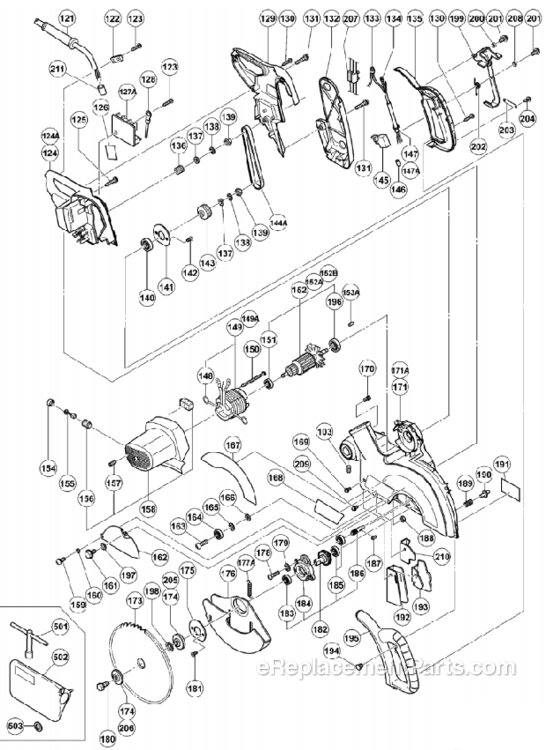 Page C Diagram and Parts List for C10FSB  Hitachi Miter Saw