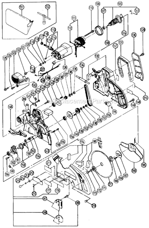 Page C Diagram and Parts List for C10FS  Hitachi Miter Saw