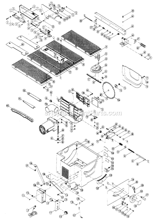 Page A Diagram and Parts List for C10RA  Hitachi Table Saw