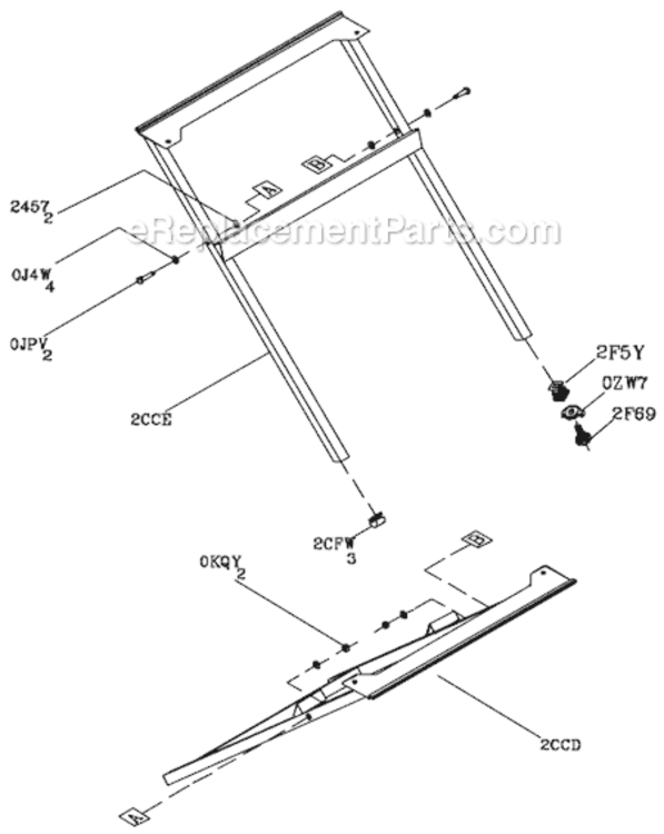 Page B Diagram and Parts List for C10RB  Hitachi Table Saw