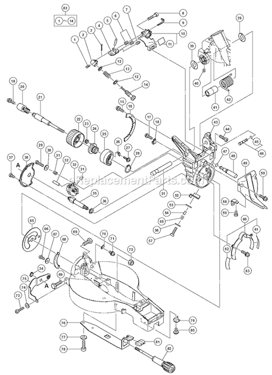Page A Diagram and Parts List for C12LDH  Hitachi Miter Saw