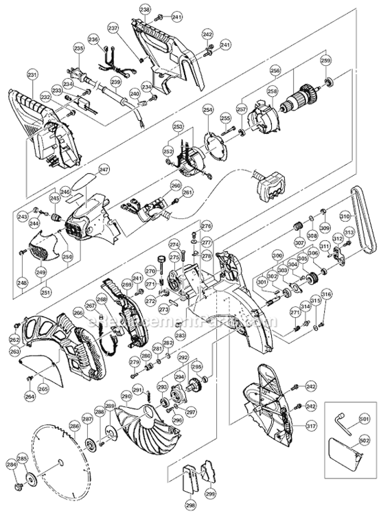 Page C Diagram and Parts List for C12LSH  Hitachi Miter Saw