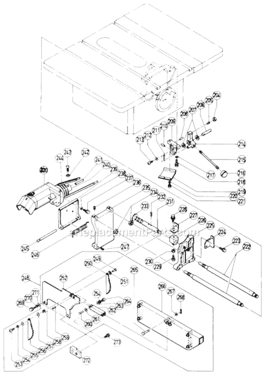 Page C Diagram and Parts List for C12Y  Hitachi Table Saw