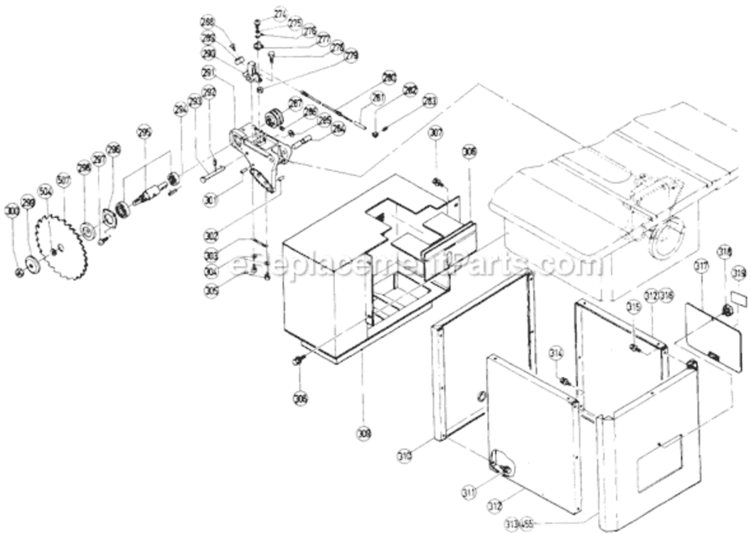 Page D Diagram and Parts List for C12Y  Hitachi Table Saw