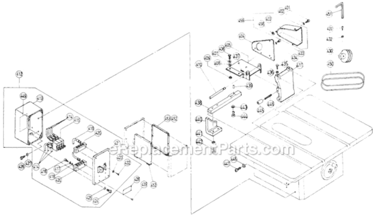 Page F Diagram and Parts List for C12Y  Hitachi Table Saw