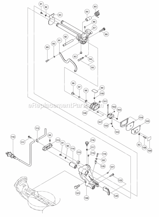 Page B Diagram and Parts List for C8FSHE  Hitachi Miter Saw