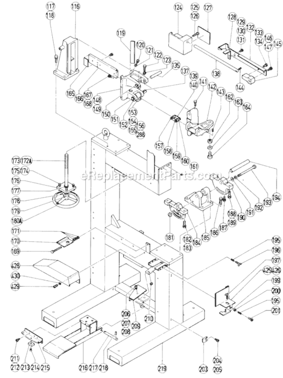Page C Diagram and Parts List for CB100FA  Hitachi Band Saw