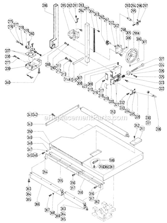 Page E Diagram and Parts List for CB100FA  Hitachi Band Saw