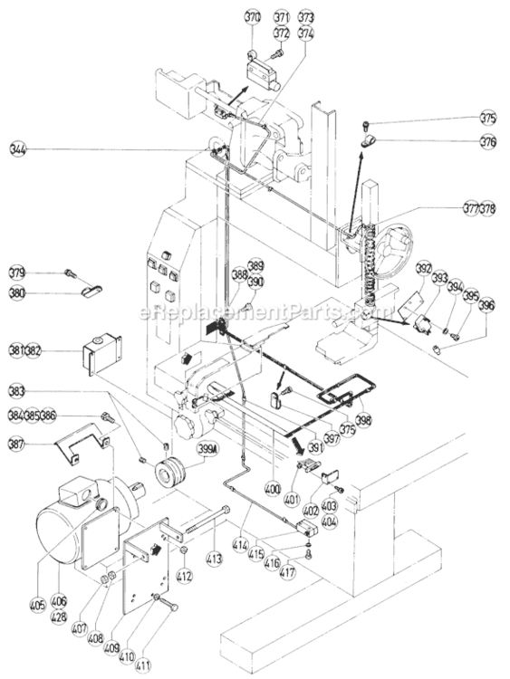 Page F Diagram and Parts List for CB100FA  Hitachi Band Saw