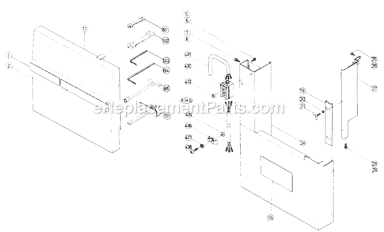 Page A Diagram and Parts List for CB100F  Hitachi Band Saw