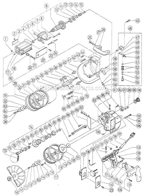 Page A Diagram and Parts List for CB10VA  Hitachi Band Saw