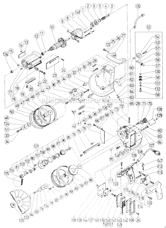 Page A Diagram and Parts List for CB10V  Hitachi Band Saw