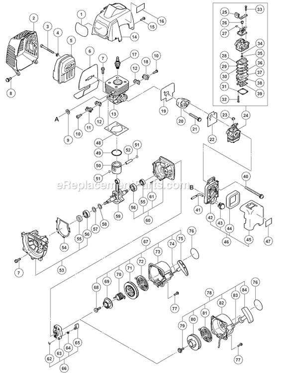 Page A Diagram and Parts List for CG22EABSLP  Hitachi Trimmer