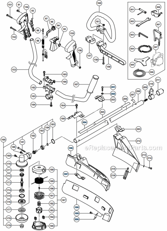 Page C Diagram and Parts List for CG24EASP  Hitachi Brush Cutter