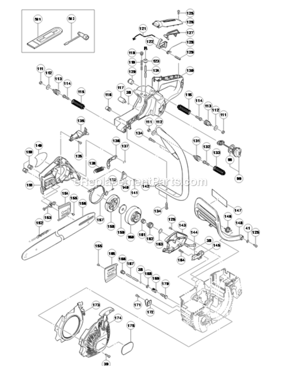 Page B Diagram and Parts List for CS40EA18  Hitachi Chainsaw